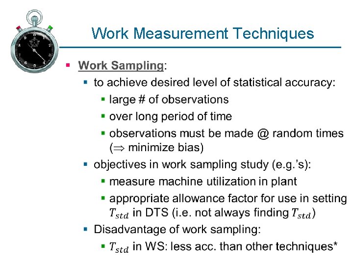 Work Measurement Techniques § 