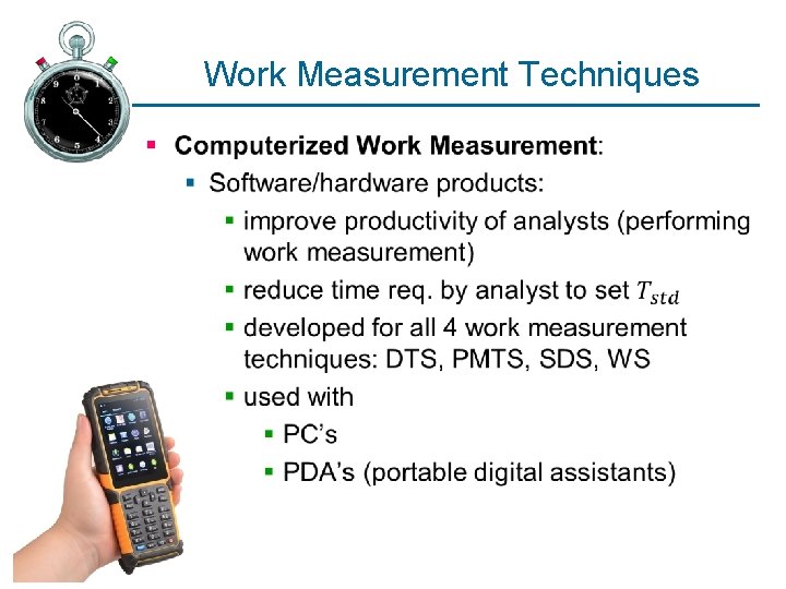 Work Measurement Techniques § 
