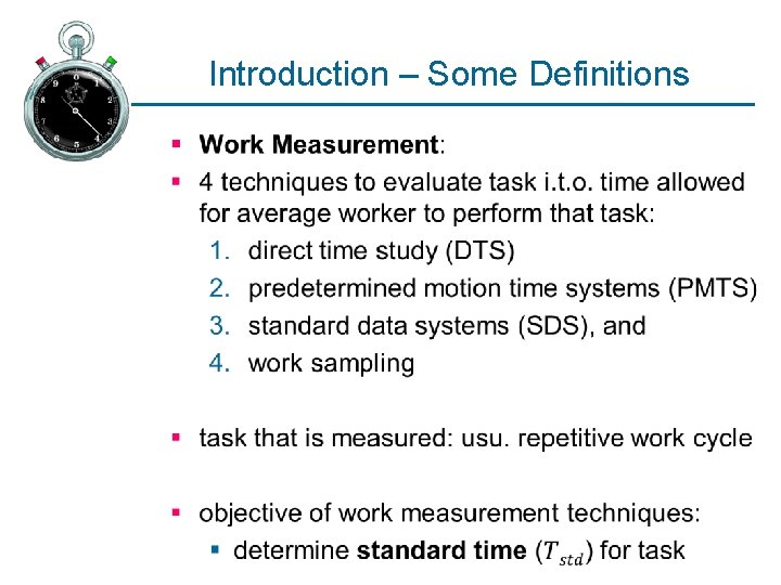 Introduction – Some Definitions § 