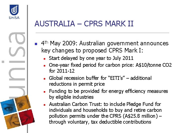AUSTRALIA – CPRS MARK II n 4 th May 2009: Australian government announces key