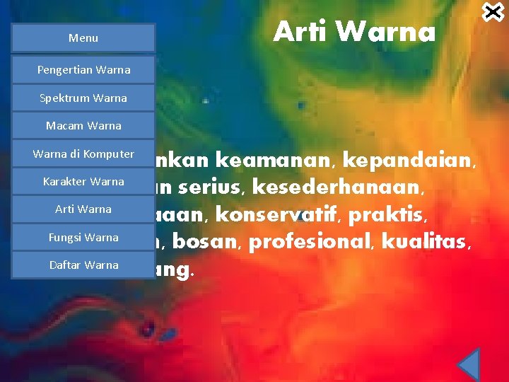 Menu Arti Warna Pengertian Warna Spektrum Warna • Macam Abu-abu di Komputer • Warna