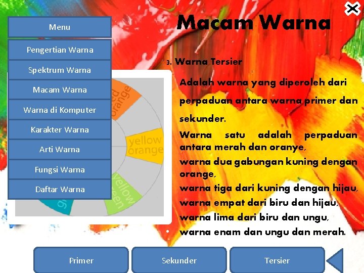 Menu Macam Warna Pengertian Warna Spektrum Warna Macam Warna di Komputer Karakter Warna Arti