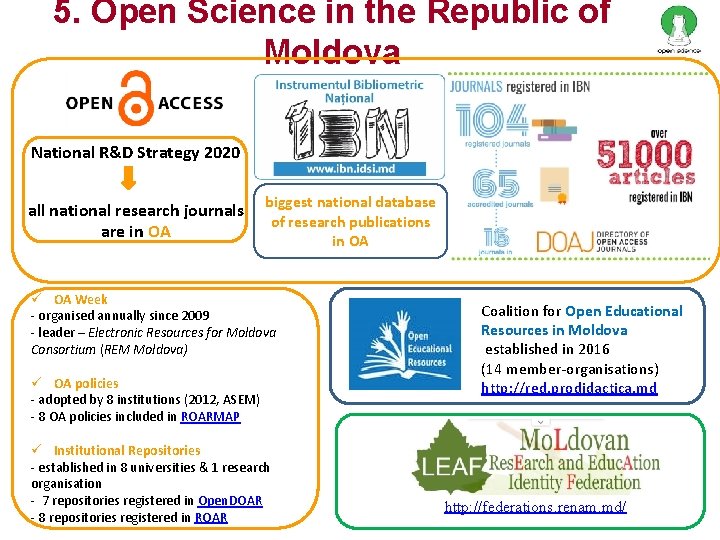 5. Open Science in the Republic of Moldova National R&D Strategy 2020 all national