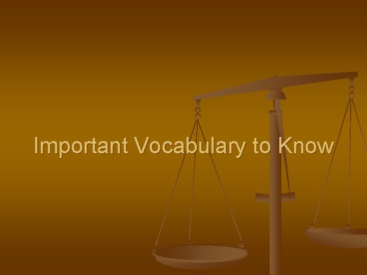 Important Vocabulary to Know 