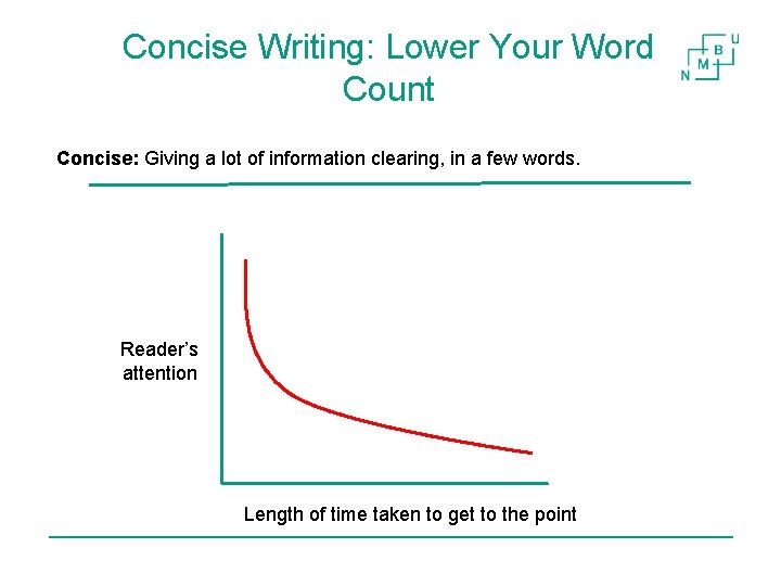 Concise Writing: Lower Your Word Count Concise: Giving a lot of information clearing, in