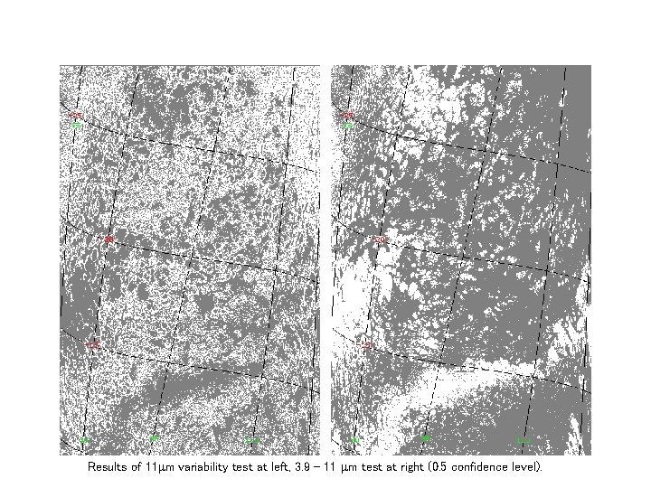 Results of 11 m variability test at left, 3. 9 - 11 m test