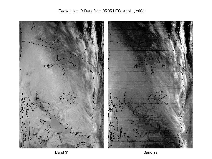 Terra 1 -km IR Data from 05: 05 UTC, April 1, 2003 Band 31