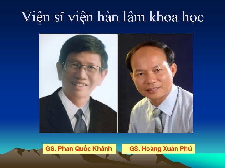 Viện sĩ viện hàn lâm khoa học GS. Phan Quốc Khánh GS. Hoàng Xuân