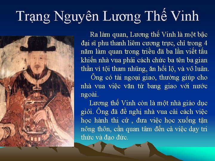 Trạng Nguyên Lương Thế Vinh Ra làm quan, Lương thế Vinh là một bậc