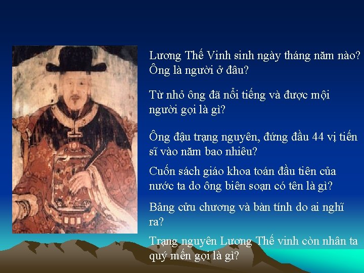 Lương Thế Vinh sinh ngày tháng năm nào? Ông là người ở đâu? Từ