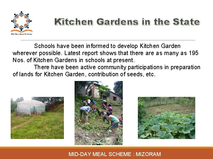 Kitchen Gardens in the State Schools have been informed to develop Kitchen Garden wherever