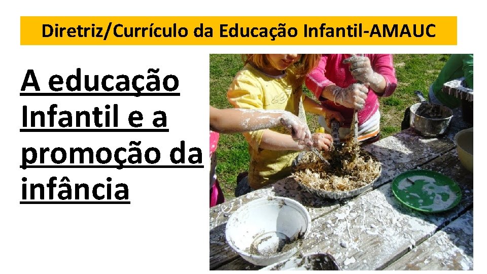 Diretriz/Currículo da Educação Infantil-AMAUC A educação Infantil e a promoção da infância 