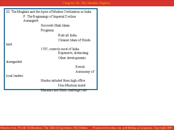 Chapter 26: The Muslim Empires III. The Mughals and the Apex of Muslim Civilization