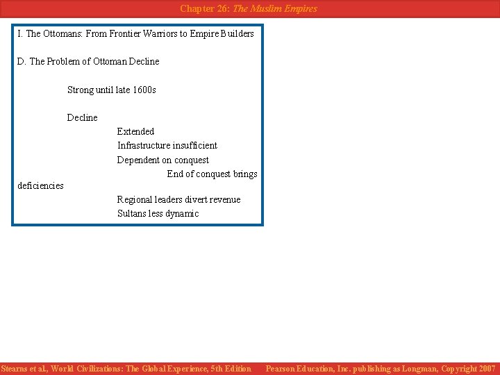 Chapter 26: The Muslim Empires I. The Ottomans: From Frontier Warriors to Empire Builders