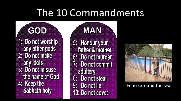 The 10 Commandments Fence around the law 