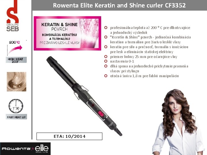 Rowenta Elite Keratin and Shine curler CF 3352 ¢ profesionálna teplota až 200 ⁰