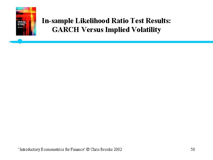 In-sample Likelihood Ratio Test Results: GARCH Versus Implied Volatility ‘Introductory Econometrics for Finance’ ©