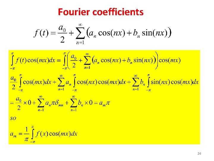 Fourier coefficients 24 