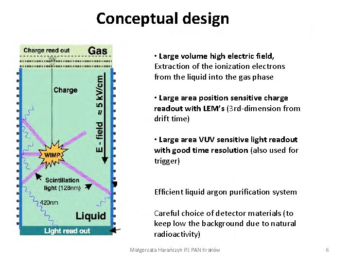 Conceptual design • Large volume high electric field, Extraction of the ionization electrons from