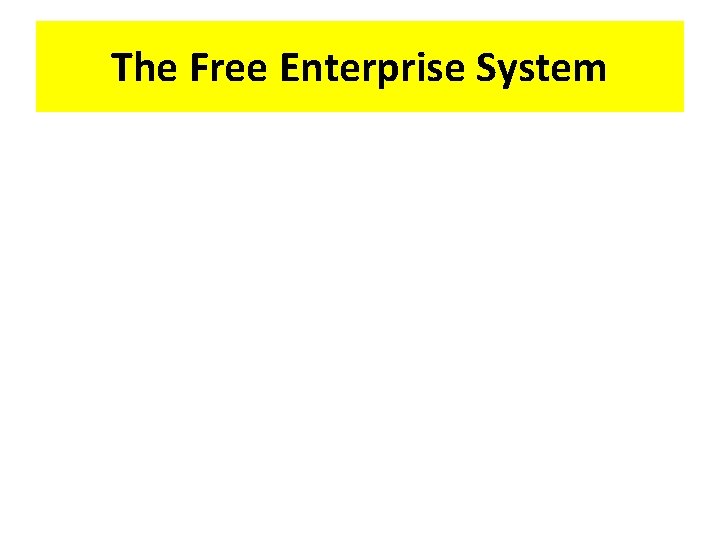 The Free Enterprise System 