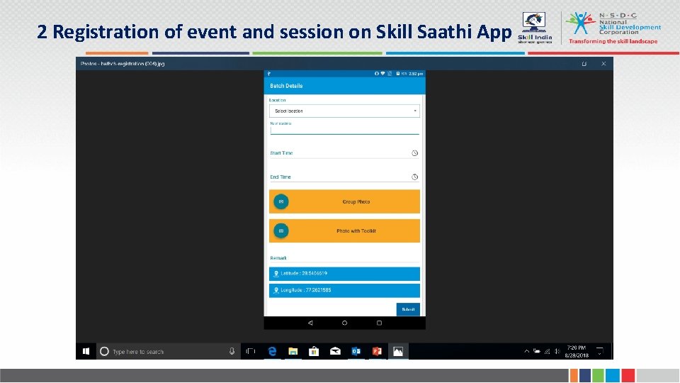 2 Registration of event and session on Skill Saathi App 