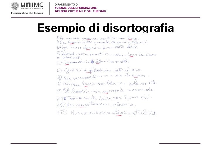 Esempio di disortografia 