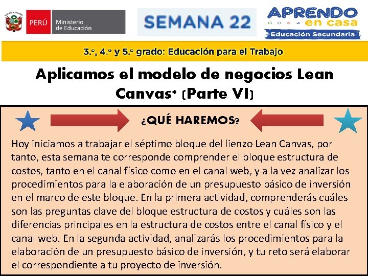 Aplicamos el modelo de negocios Lean Canvas* (Parte VI) ¿QUÉ HAREMOS? Hoy iniciamos a