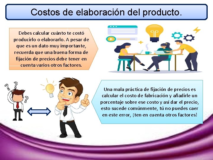 Costos de elaboración del producto. Debes calcular cuánto te costó producirlo o elaborarlo. A