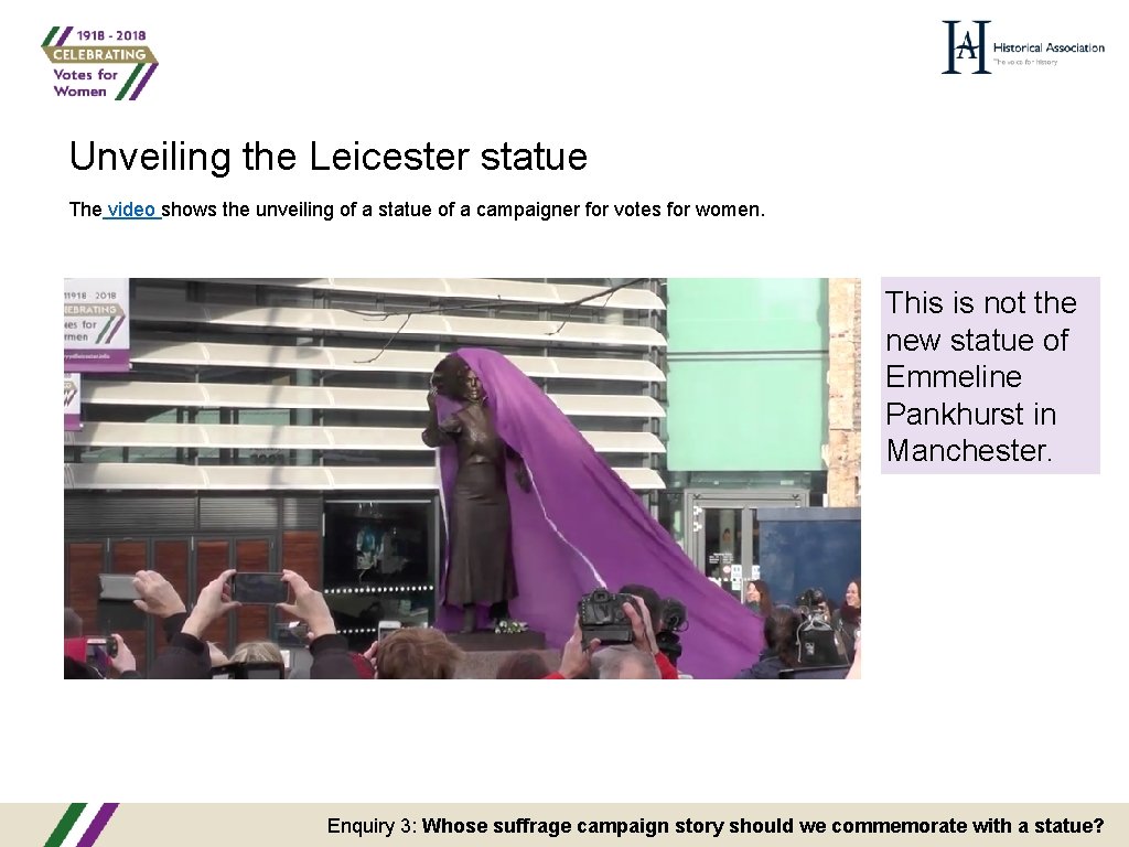 Unveiling the Leicester statue The video shows the unveiling of a statue of a