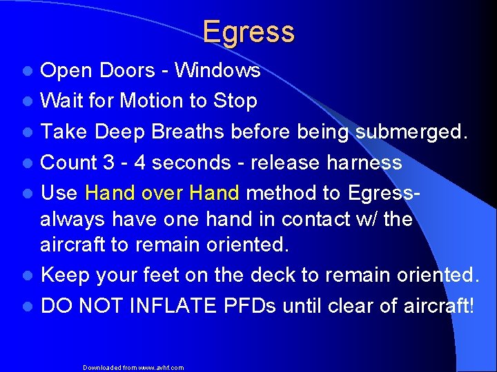 Egress Open Doors - Windows l Wait for Motion to Stop l Take Deep