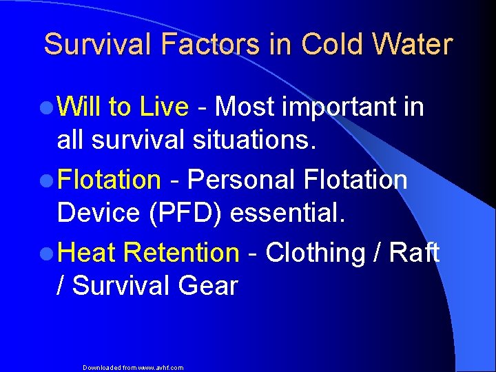 Survival Factors in Cold Water l Will to Live - Most important in all
