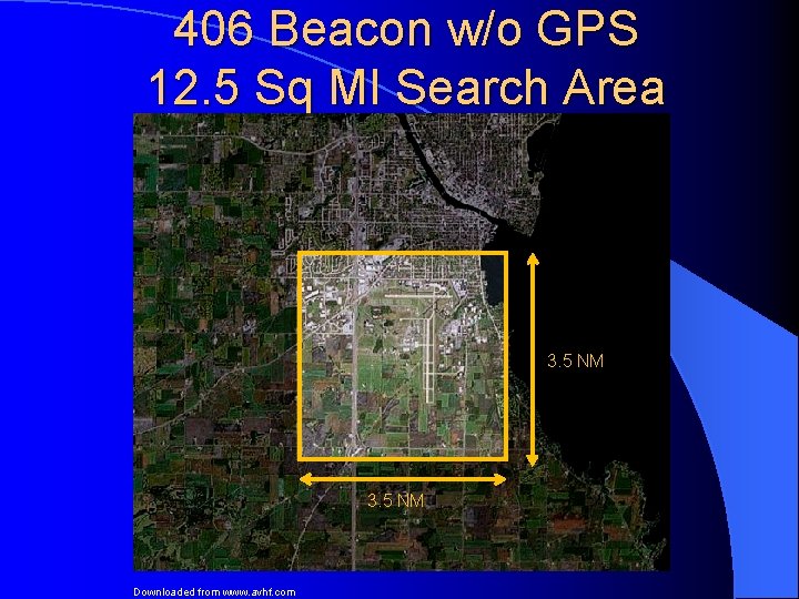 406 Beacon w/o GPS 12. 5 Sq MI Search Area 3. 5 NM Downloaded