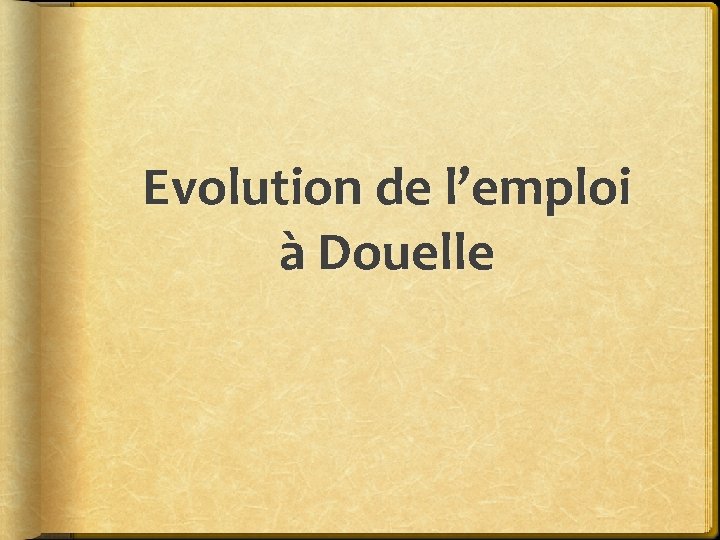 Evolution de l’emploi à Douelle 