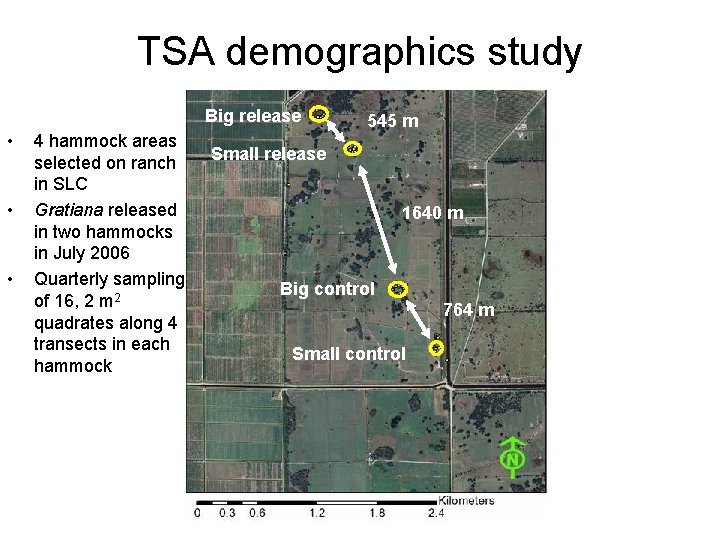 TSA demographics study Big release • • • 4 hammock areas selected on ranch