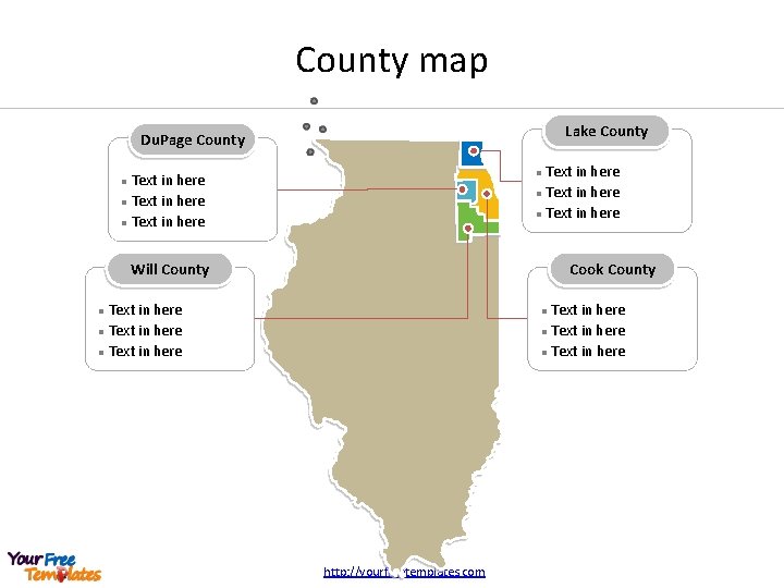 County map Lake County Du. Page County Text in here l Text in here