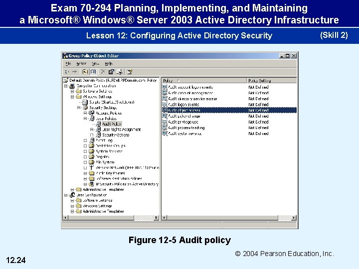 Exam 70 -294 Planning, Implementing, and Maintaining a Microsoft® Windows® Server 2003 Active Directory