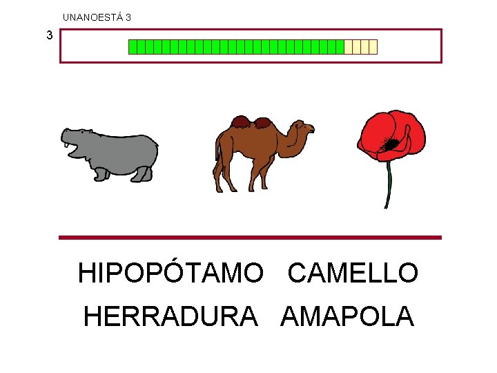 UNANOESTÁ 3 3 HIPOPÓTAMO CAMELLO HERRADURA AMAPOLA 