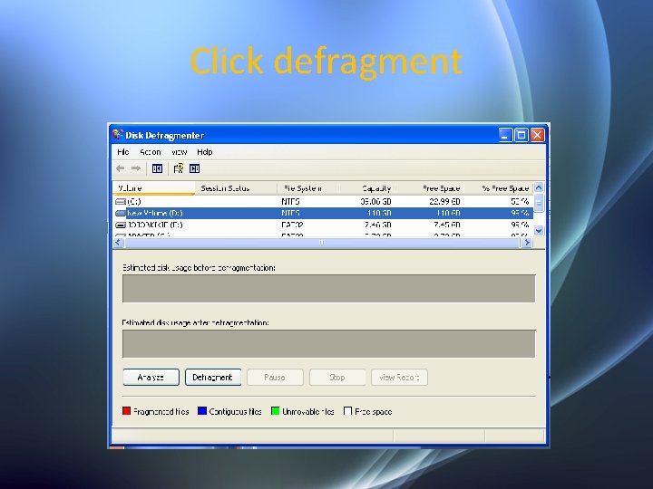 Click defragment 