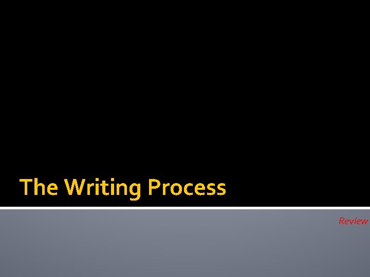 The Writing Process Review 