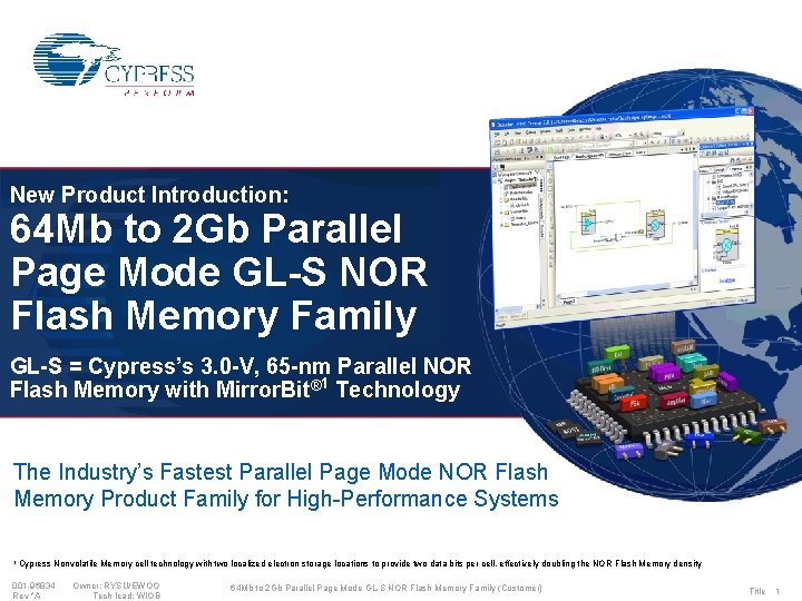 New Product Introduction: 64 Mb to 2 Gb Parallel Page Mode GL-S NOR Flash