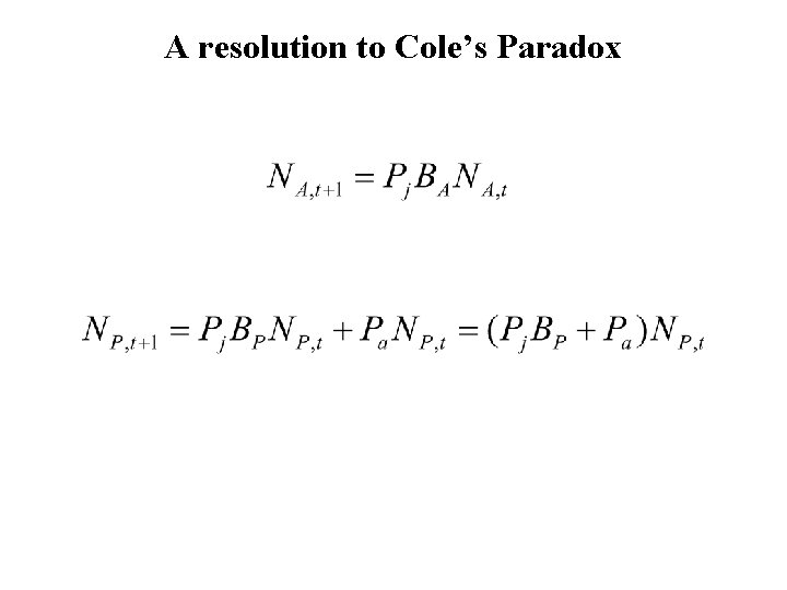 A resolution to Cole’s Paradox 