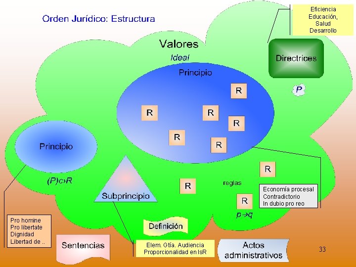 Eficiencia Educación, Salud Desarrollo Economía procesal Contradictorio In dubio pro reo Pro homine Pro