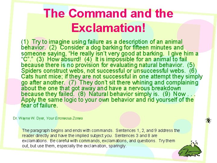 The Command the Exclamation! (1) Try to imagine using failure as a description of