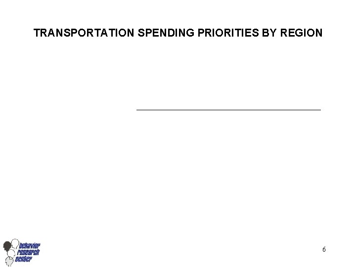 TRANSPORTATION SPENDING PRIORITIES BY REGION 6 