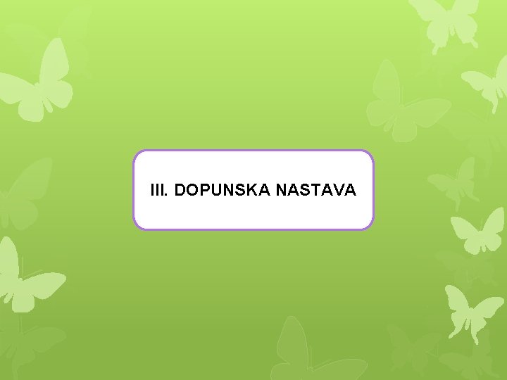 III. DOPUNSKA NASTAVA 