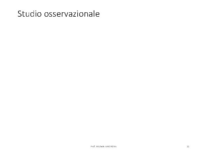 Studio osservazionale Prof. Michele AMORENA 11 