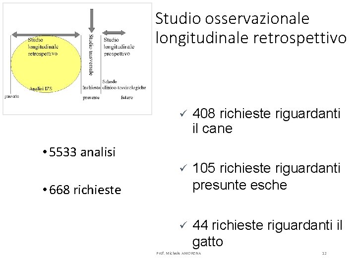 Studio osservazionale longitudinale retrospettivo ü 408 richieste riguardanti il cane ü 105 richieste riguardanti