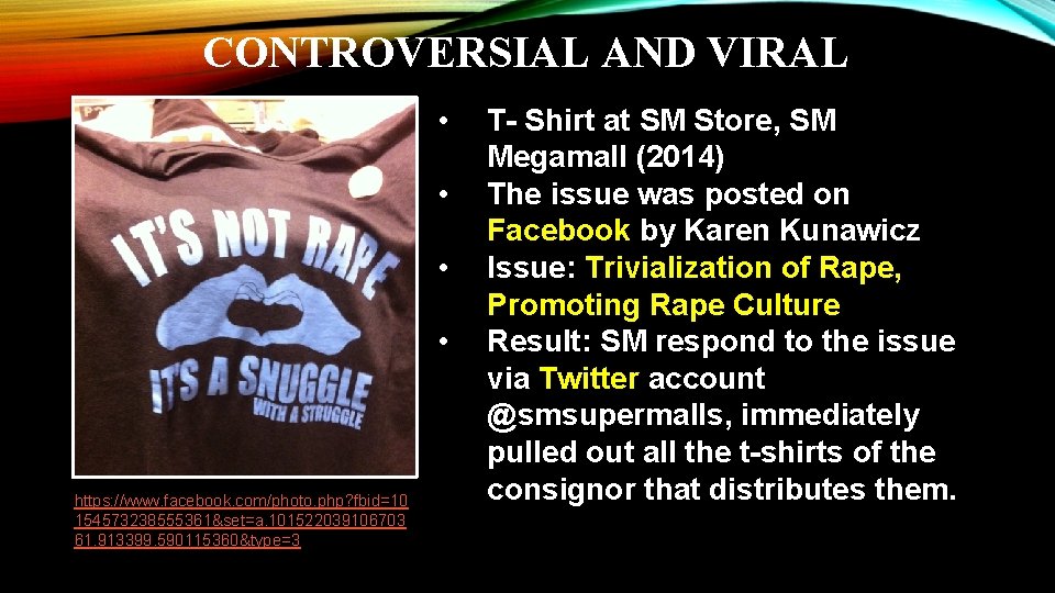 CONTROVERSIAL AND VIRAL • • https: //www. facebook. com/photo. php? fbid=10 154573238555361&set=a. 101522039106703 61.