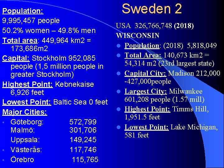 Population: 9, 995, 457 people 50. 2% women – 49. 8% men Total area: