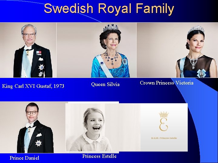 Swedish Royal Family King Carl XVI Gustaf, 1973 Prince Daniel Queen Silvia Princess Estelle